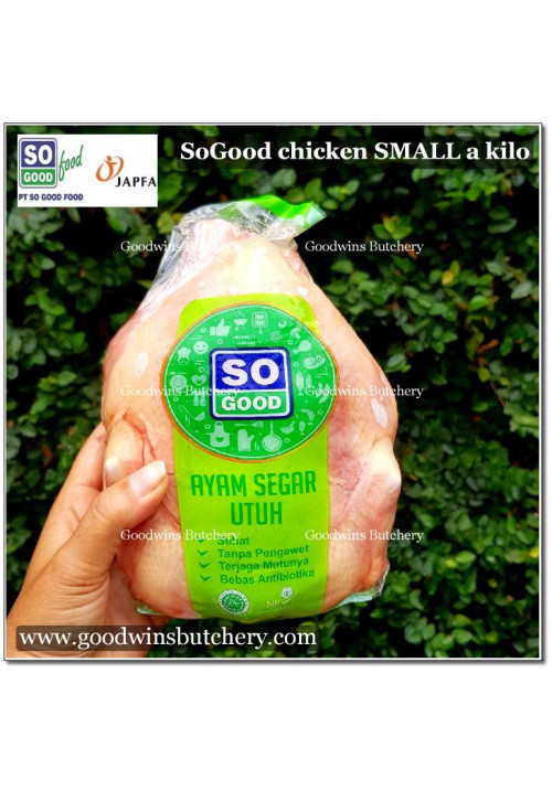 Chicken WHOLE SMALL ayam utuh kecil SOGOOD FOOD frozen +/- 1kg (price/kg) new packaging
